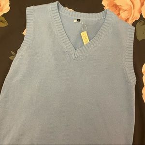 blue sweater vest :)